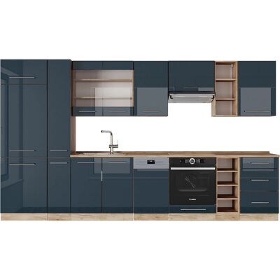 Vicco - Mueble de cocina Fame-Line, Azul oscuro/roble dorado - Mueble de cocina Vicco - Mueble de cocina Fame-Line, Azul oscuro/roble dorado - Mueble de cocina
