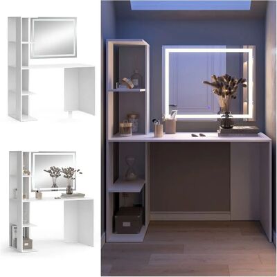 Mesita de Maquillaje Blanca Vicco con Espejo LED - Ideal para Espacios Pequeños Mesita de Maquillaje Blanca Vicco con Espejo LED - Ideal para Espacios Pequeños