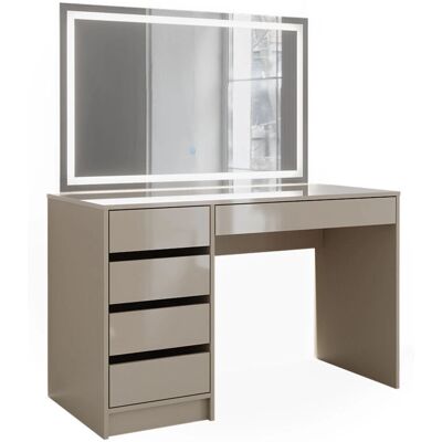 Vicco - Tocador Sherry - Gris alto brillo, 120 cm, espejo LED Vicco - Tocador Sherry - Gris alto brillo, 120 cm, espejo LED