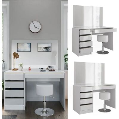 Vicco - Schminktisch - LED-Beleuchtung, Spiegel, Hocker Vicco - Schminktisch - LED-Beleuchtung, Spiegel, Hocker