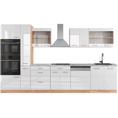 Gabinete de Cocina Vicco R-Line - Ajustable, 350cm, Blanco y Roble Gabinete de Cocina Vicco R-Line - Ajustable, 350cm, Blanco y Roble