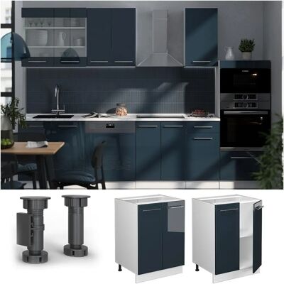 Vicco - Armario de cocina Fame-Line Azul oscuro alto brillo - 60cm Vicco - Armario de cocina Fame-Line Azul oscuro alto brillo - 60cm