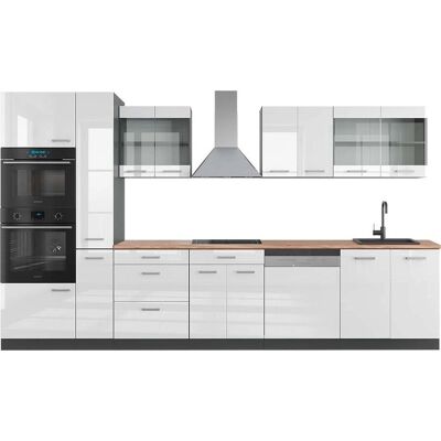 Vicco - Mueble de cocina R-Line, Blanco alto brillo/blanco, 350cm - Mueble de cocina Vicco - Mueble de cocina R-Line, Blanco alto brillo/blanco, 350cm - Mueble de cocina