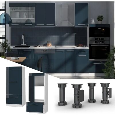 Vicco - Armario de microondas Fame-Line Azul oscuro alto brillo Vicco - Armario de microondas Fame-Line Azul oscuro alto brillo