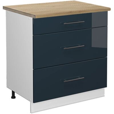 Vicco - Mueble bajo de cocina Fame-Line Azul oscuro alto brillo - Mueble de cocina Vicco - Mueble bajo de cocina Fame-Line Azul oscuro alto brillo - Mueble de cocina
