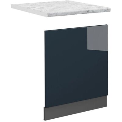 Panel frontal Fame-Line 60cm Azul oscuro alto brillo - Frontal de armario de cocina Panel frontal Fame-Line 60cm Azul oscuro alto brillo - Frontal de armario de cocina