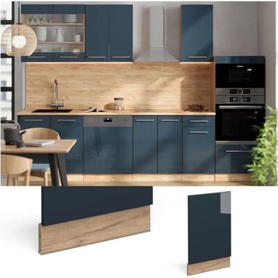 Gabinetes de cocina Vicco - Azul oscuro brillo alto - 45cm - Mármol Gabinetes de cocina Vicco - Azul oscuro brillo alto - 45cm - Mármol