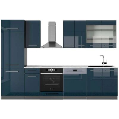 Vicco - Mueble de Cocina Fame-Line - Azul Oscuro Brillante - 300cm Vicco - Mueble de Cocina Fame-Line - Azul Oscuro Brillante - 300cm