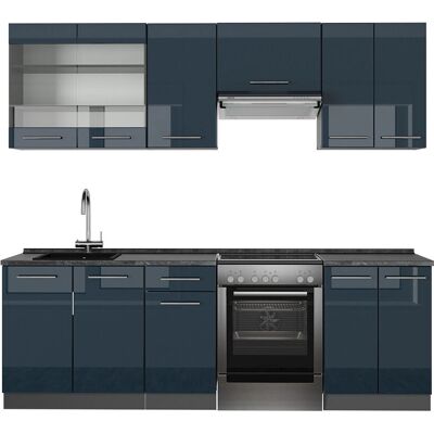 Vicco - Mueble de cocina Fame-Line Azul oscuro antracita - 240cm Vicco - Mueble de cocina Fame-Line Azul oscuro antracita - 240cm