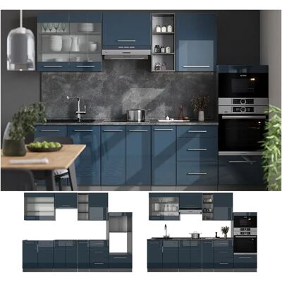 Vicco - Armario de cocina modular - 280cm, Azul oscuro / Antracita Vicco - Armario de cocina modular - 280cm, Azul oscuro / Antracita