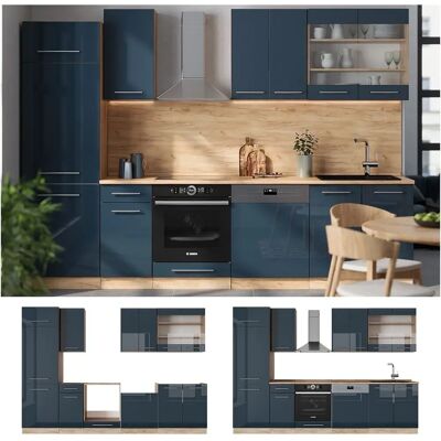 Mueble de cocina Vicco Fame-Line - Azul oscuro, Mármol, 300cm Mueble de cocina Vicco Fame-Line - Azul oscuro, Mármol, 300cm