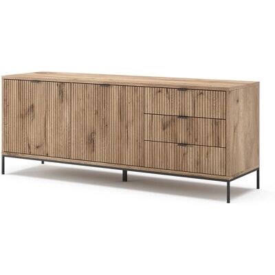 Vicco Mueble TV Eliza - Roble Vikingo - 3 Cajones & 2 Puertas Vicco Mueble TV Eliza - Roble Vikingo - 3 Cajones & 2 Puertas