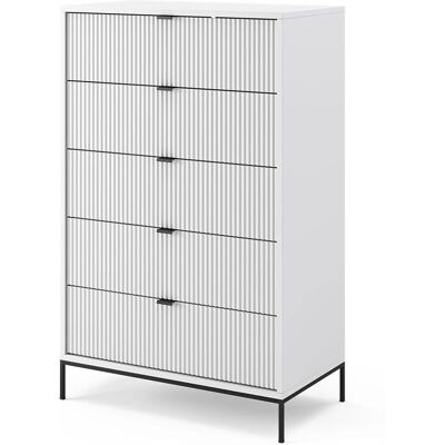 Vicco Cómoda Eliza Blanca - Diseño Moderno, 5 Cajones, 76x120 cm Vicco Cómoda Eliza Blanca - Diseño Moderno, 5 Cajones, 76x120 cm
