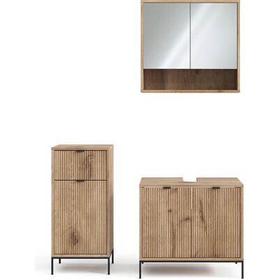 Conjunto de muebles de baño Eliza - Roble vikingo - 3 piezas Conjunto de muebles de baño Eliza - Roble vikingo - 3 piezas
