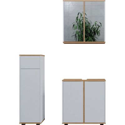 Set de Muebles de Baño Vicco Didi - Blanco/Artesano - 3 Piezas - Muebles de Baño Set de Muebles de Baño Vicco Didi - Blanco/Artesano - 3 Piezas - Muebles de Baño