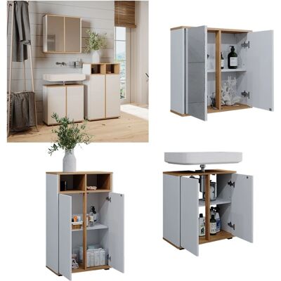 Conjunto de muebles de baño Vicco Didi - 3 piezas Blanco/Artisan Conjunto de muebles de baño Vicco Didi - 3 piezas Blanco/Artisan