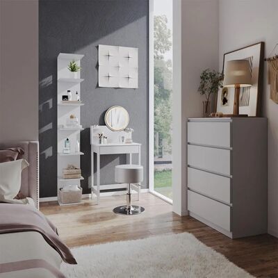 Vicco Table de Maquillage Surrey - Miroir LED, Blanc, 60 cm - Publicité Vicco Table de Maquillage Surrey - Miroir LED, Blanc, 60 cm - Publicité