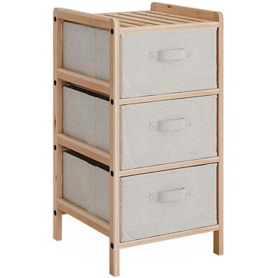 VICCO Bruno Armario de baño - 3 cajones de tela, Beige, ahorro de espacio VICCO Bruno Armario de baño - 3 cajones de tela, Beige, ahorro de espacio