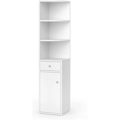 Estantería de esquina Vicco Larry - Blanco - (30x135.5 cm) - Mueble de almacenamiento Estantería de esquina Vicco Larry - Blanco - (30x135.5 cm) - Mueble de almacenamiento