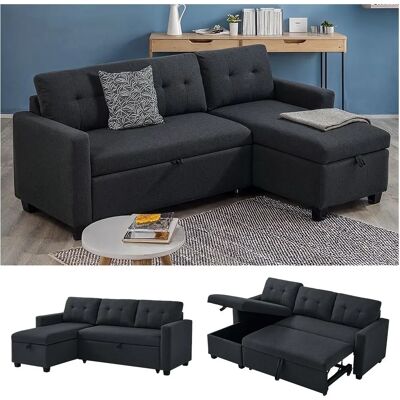 VitaliSpa - Sofa L Form Campina - Anthrazit - 226x161 cm - Sofa VitaliSpa - Sofa L Form Campina - Anthrazit - 226x161 cm - Sofa