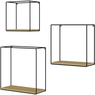 Conjunto de Estantes de Pared Vicco - Elegante, Roble Dorado Conjunto de Estantes de Pared Vicco - Elegante, Roble Dorado