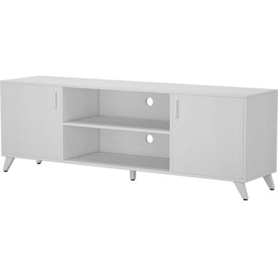 Meuble TV Blanc Maceio Vicco - 160x54.5 cm - Design Moderne - Publicité Meuble TV Blanc Maceio Vicco - 160x54.5 cm - Design Moderne - Publicité