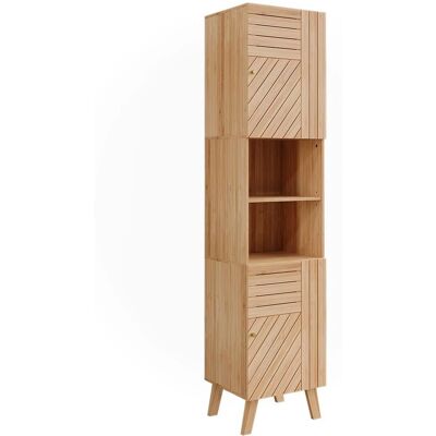 Vichy Lucie Armoire de bain en bambou - Gain de place, 2 portes - Publicité Vichy Lucie Armoire de bain en bambou - Gain de place, 2 portes - Publicité