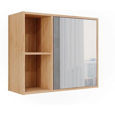 Armoire miroir de salle de bain Vicco Lucie en bambou - 54x44,5cm - Publicité Armoire miroir de salle de bain Vicco Lucie en bambou - 54x44,5cm - Publicité