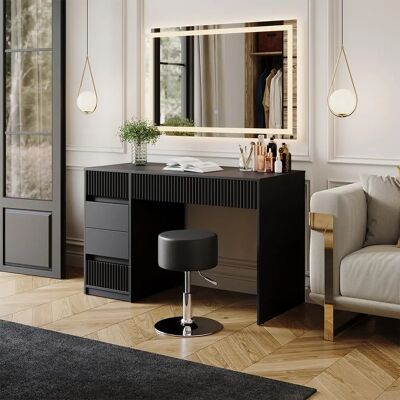 Vicco Omira Mesa de Maquillaje Negra con Luz LED - Tocador Vicco Omira Mesa de Maquillaje Negra con Luz LED - Tocador