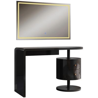 VICCO Lara Miroir LED Noir Brillant 120cm Coiffeuse - Publicité VICCO Lara Miroir LED Noir Brillant 120cm Coiffeuse - Publicité