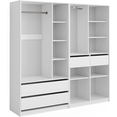 Armoire Elmo de Vicco - Design ouvert, Blanc - 100x200 cm Armoire Elmo de Vicco - Design ouvert, Blanc - 100x200 cm