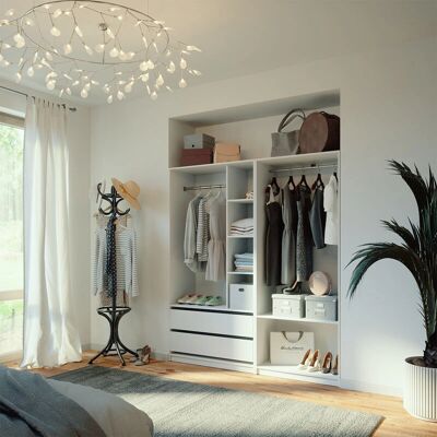 Armoire Elmo Vicco - Blanc - 100x200cm - Lot de 2 - Publicité Armoire Elmo Vicco - Blanc - 100x200cm - Lot de 2 - Publicité