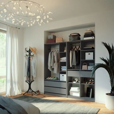 Armoire Elmo Vicco - Anthracite - 2 Pièces - Publicité Armoire Elmo Vicco - Anthracite - 2 Pièces - Publicité