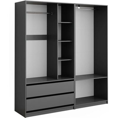 Armoire Elmo Vicco Anthracite - 100x200cm Rangement Polyvalent - Publicité Armoire Elmo Vicco Anthracite - 100x200cm Rangement Polyvalent - Publicité