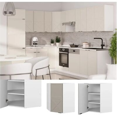 VICCO Fame-Line Wandregal - Ecke, 57cm, GrauBeige & Weiß VICCO Fame-Line Wandregal - Ecke, 57cm, GrauBeige & Weiß