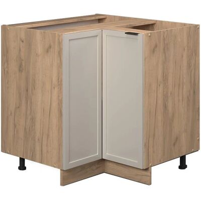 VICCO Fame-Line Armario de esquina modular para cocina - GrisBeige, Roble Dorado VICCO Fame-Line Armario de esquina modular para cocina - GrisBeige, Roble Dorado