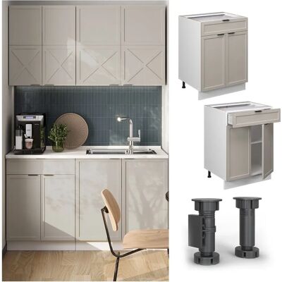 Armario de Cocina Vicco Fame-Line - 60cm, GrisBeige, Cajón, Mármol Armario de Cocina Vicco Fame-Line - 60cm, GrisBeige, Cajón, Mármol