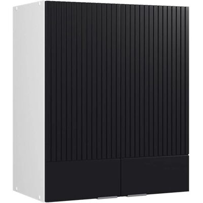 VICCO Fame-Line Wand-Küchen Schrank - 60cm, Schwarz/Weiß, Gestreift VICCO Fame-Line Wand-Küchen Schrank - 60cm, Schwarz/Weiß, Gestreift