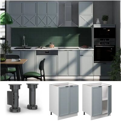 Gabinete de cocina Fame-Line Vicco - 60cm, Azul claro-gris Gabinete de cocina Fame-Line Vicco - 60cm, Azul claro-gris