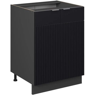 VICCO Fame-Line Armoire de cuisine rayures noires 60cm - Publicité VICCO Fame-Line Armoire de cuisine rayures noires 60cm - Publicité
