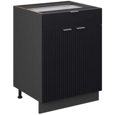 VICCO - Meuble de cuisine Fame-Line, 60cm avec tiroir, Rayures noires - Meuble de cuisine - Publicité VICCO - Meuble de cuisine Fame-Line, 60cm avec tiroir, Rayures noires - Meuble de cuisine - Publicité