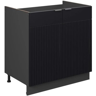 Vicco Fame-Line Armario de cocina bajo negro rayas 80cm - Mueble de cocina Vicco Fame-Line Armario de cocina bajo negro rayas 80cm - Mueble de cocina