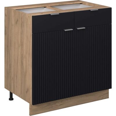 VICCO Fame-Line Gabinete de Cocina de 80cm Rayas Negras Roble Dorado - Gabinete de Cocina VICCO Fame-Line Gabinete de Cocina de 80cm Rayas Negras Roble Dorado - Gabinete de Cocina