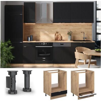 VICCO - Armario de cocina Fame-Line 60cm - Negro, Dorado, Madera clara, Madera oscura VICCO - Armario de cocina Fame-Line 60cm - Negro, Dorado, Madera clara, Madera oscura