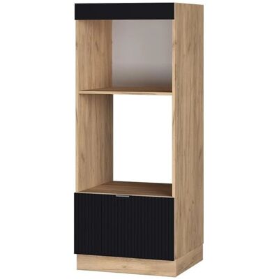 Armoire micro-ondes Fame-Line VICCO - Rayures noires, chêne doré - Publicité Armoire micro-ondes Fame-Line VICCO - Rayures noires, chêne doré - Publicité