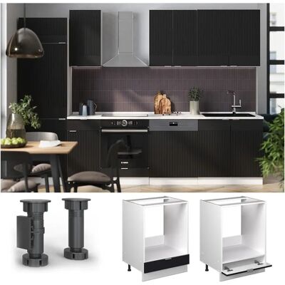 VICCO - Fame-Line - 60 cm - Rayures Noires - Oven Cabinet - Publicité VICCO - Fame-Line - 60 cm - Rayures Noires - Oven Cabinet - Publicité