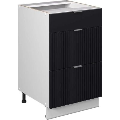 Fame-Line Schwarz-Weiß Streifen 50cm Küchenunterschrank - Küchenmöbel Fame-Line Schwarz-Weiß Streifen 50cm Küchenunterschrank - Küchenmöbel