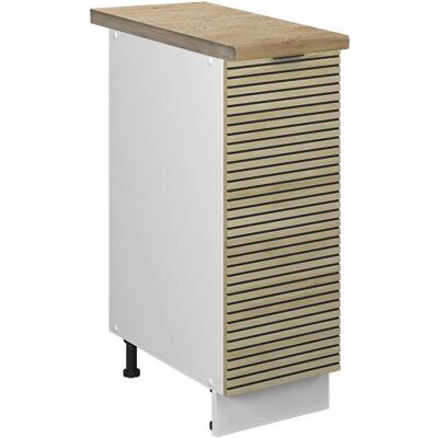 VICCO Gabinete de Cocina de Madera - 30cm, Blanco, Carvalho - Gabinete de Cocina VICCO Gabinete de Cocina de Madera - 30cm, Blanco, Carvalho - Gabinete de Cocina