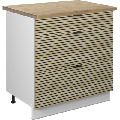 Fame-Line 80cm Weißes Küchenunterschrank mit 3 Schubladen Fame-Line 80cm Weißes Küchenunterschrank mit 3 Schubladen