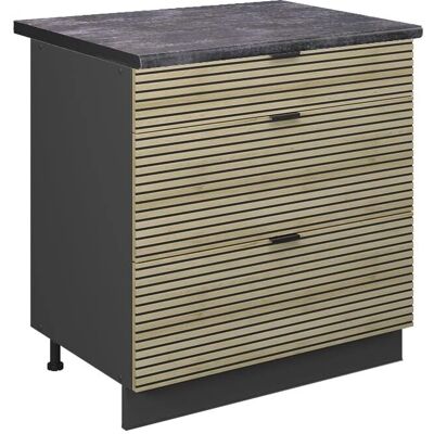 VICCO - Armario de cocina Fame-Line 80cm Antracita Panel Roble VICCO - Armario de cocina Fame-Line 80cm Antracita Panel Roble